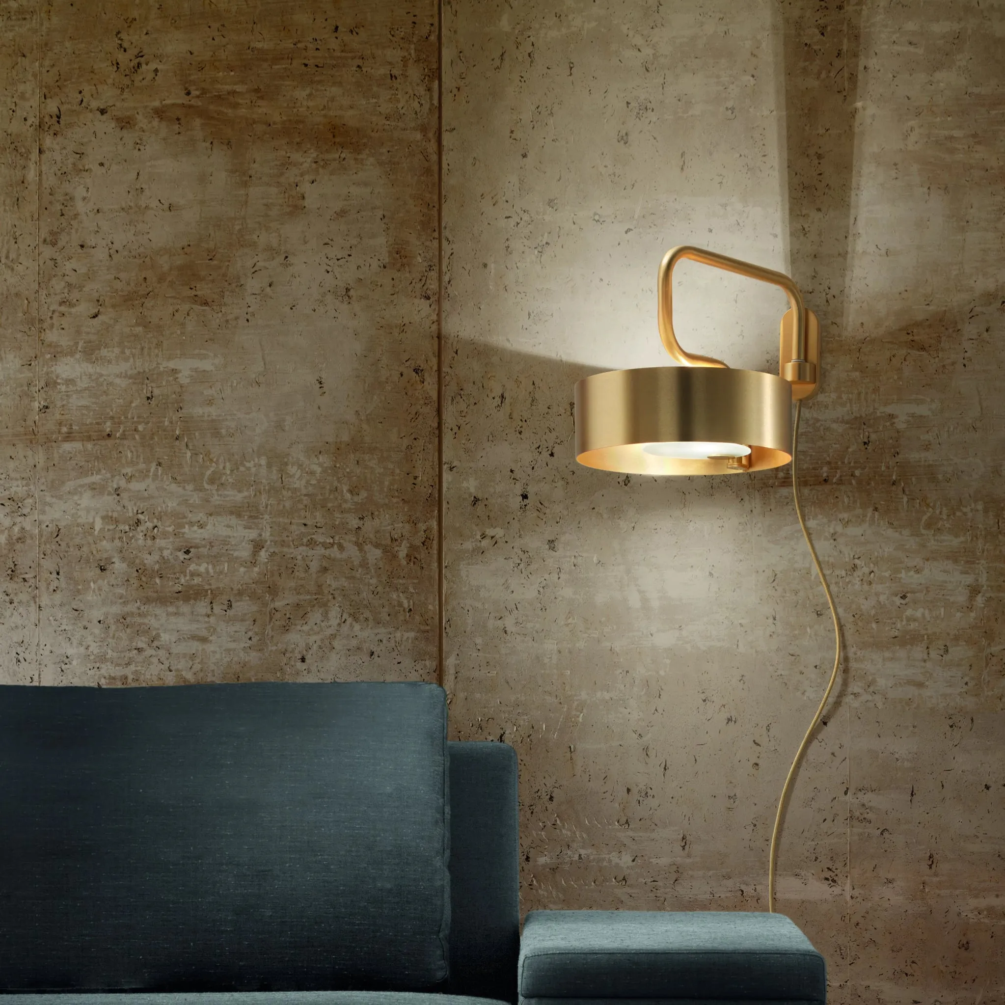 Modern Round Gold Metal Wall Light