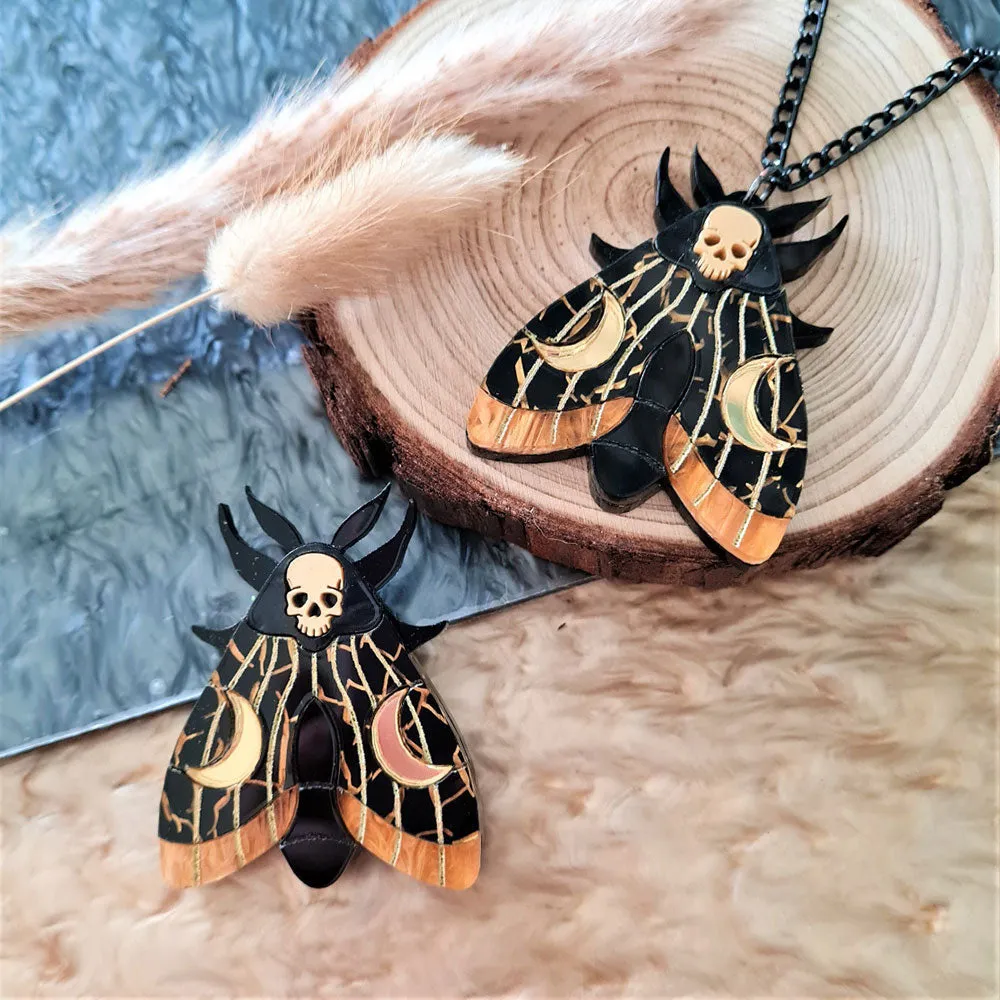 Mystic Moon Moth Brooch by Cherryloco Jewellery