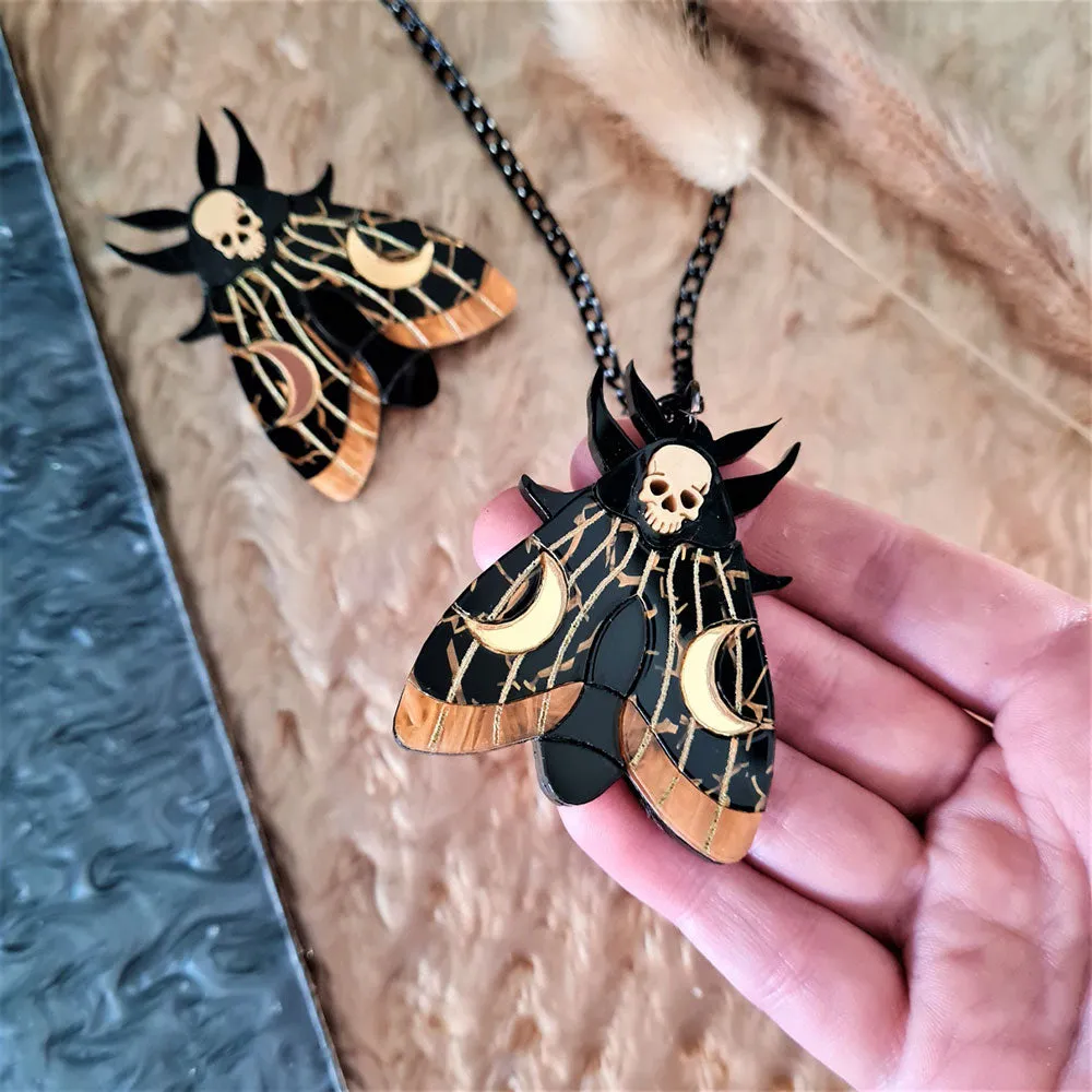 Mystic Moon Moth Brooch by Cherryloco Jewellery