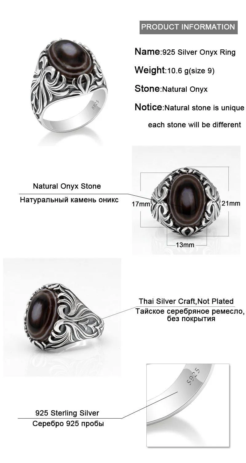 Natural Agate Silver Evil Eye Gemstone Ring