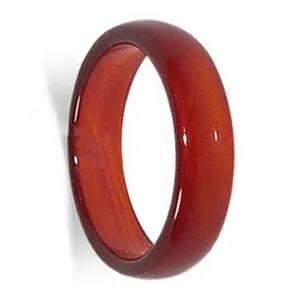 Natural Carnelian Gemstone Ring – 6mm Polished Stone Band for Men and Women – Unisex Carnelian Jewelry for Everyday Wear or Gift - KJR018