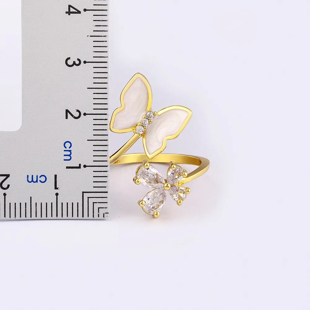 New Arrival Trendy Butterfly Open Adjustable Rings For Women
