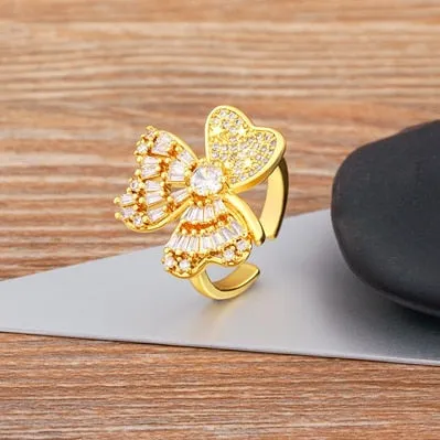 New Arrival Trendy Butterfly Open Adjustable Rings For Women