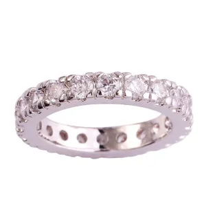 New Fashion Style Round Cut White Topaz Silver Ring Women Wedding Jewelry Rings