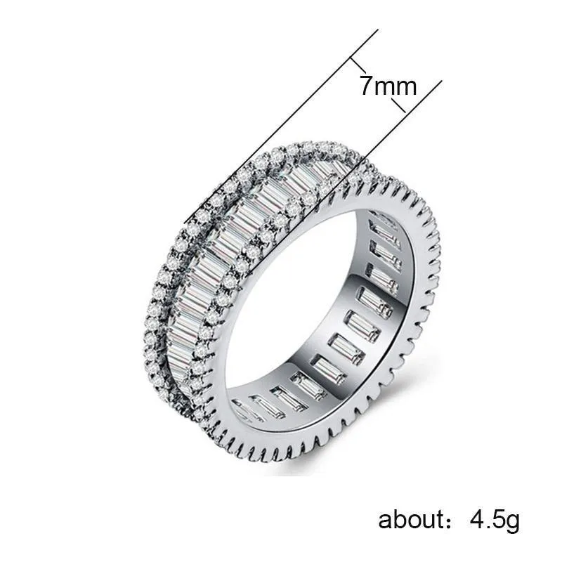 New Luxury Round Silver Eternity Ring
