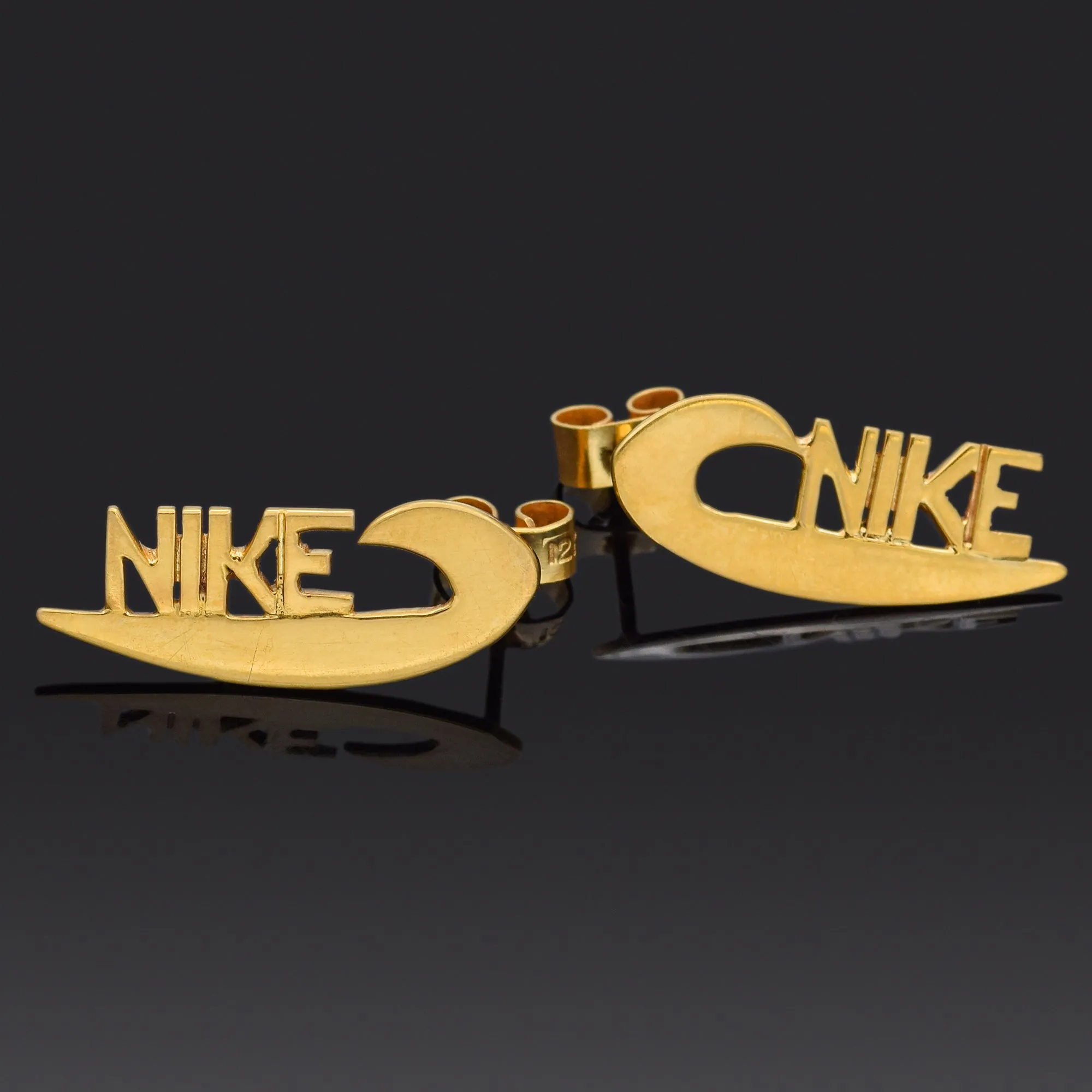 Nike 14K Yellow Gold Stud Earrings