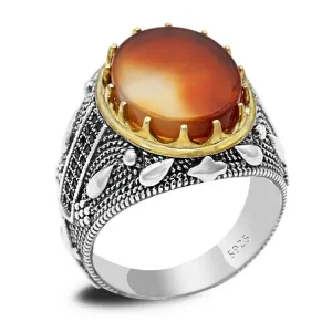 Ocean Onyx Stone Transparent CZ Crystals Ring