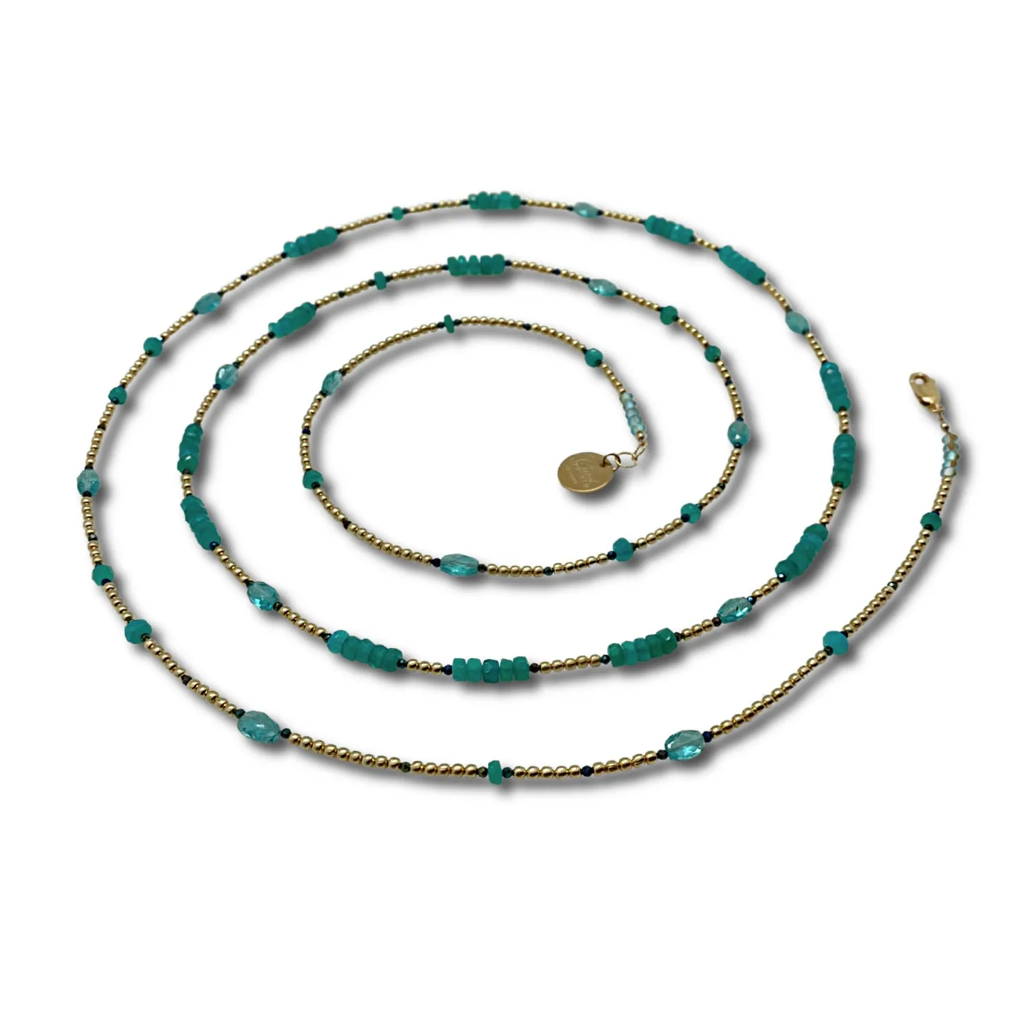 Opals, Apatite & Gold Vermeil Long Necklace