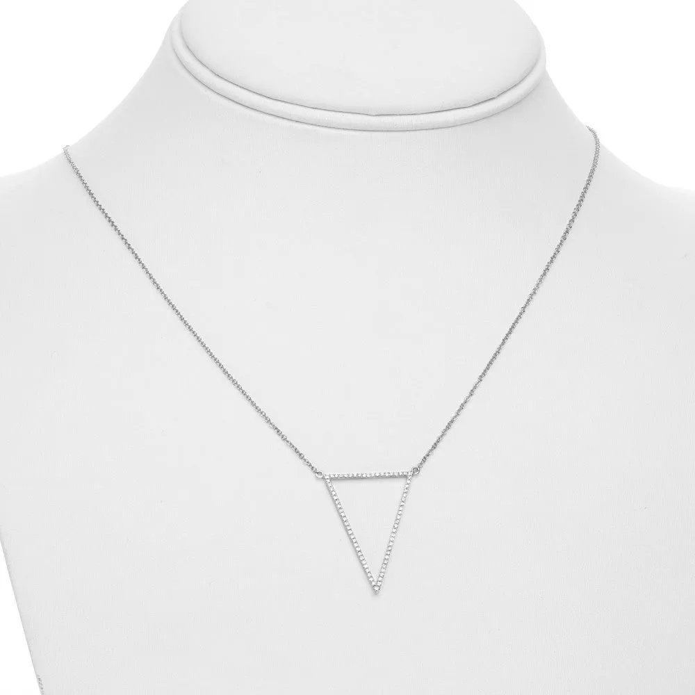 Open Triangle Pave Necklace