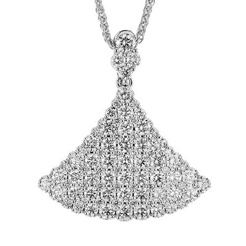 Pendant Necklace in 18K Gold with Diamonds LP4657_WHITE_18K_X_WHITE