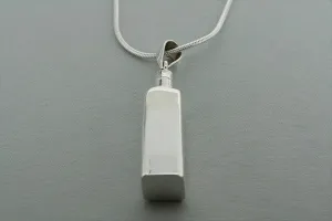 Perfume bottle pendant - rec on 70cm snake chain - sterling silver