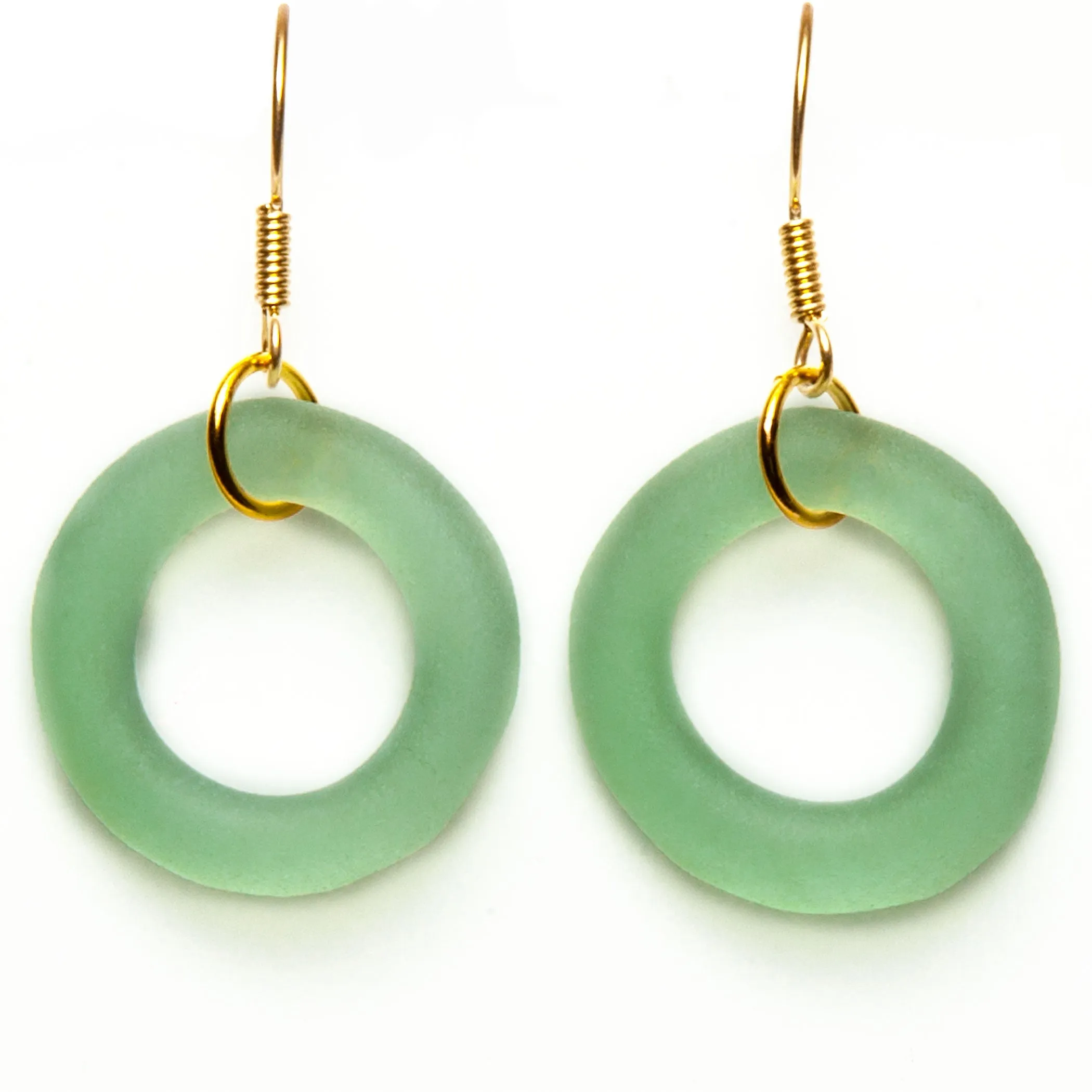 Periwinkle gold seaglass style simple earrings