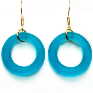 Periwinkle gold seaglass style simple earrings