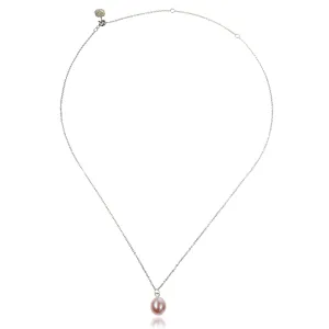 Pink Freshwater Pearl 'Simple' Silver Pendant