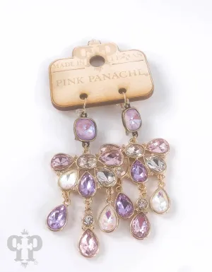 Pink Panache Pastel Rhinestone Chandelier Earrings  Lavender, Blush & Crystal Shine