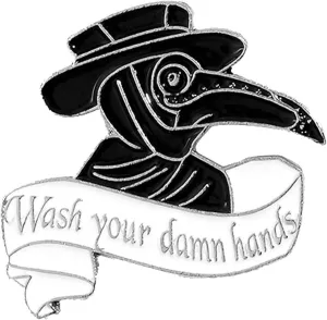 Plague Doctor Enamel Pin Beak Face Steampunk Brooches Cartoon Badge for Lapel Pin Buckle Jewelry Gift