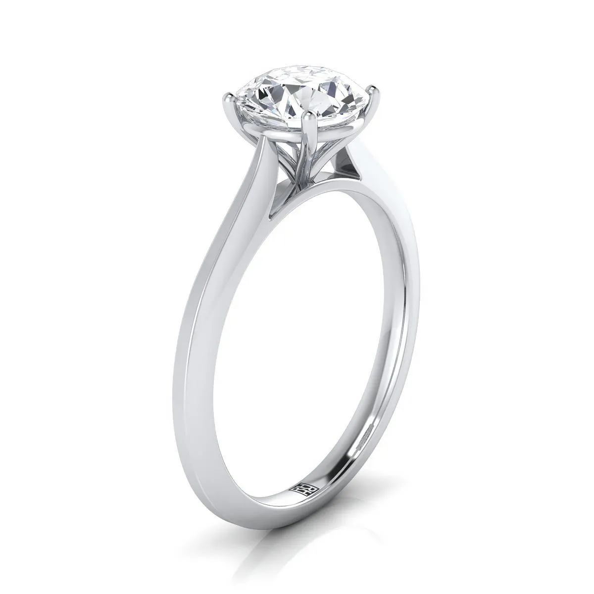 Platinum Round Brilliant  Timeless Solitaire Comfort Fit Engagement Ring