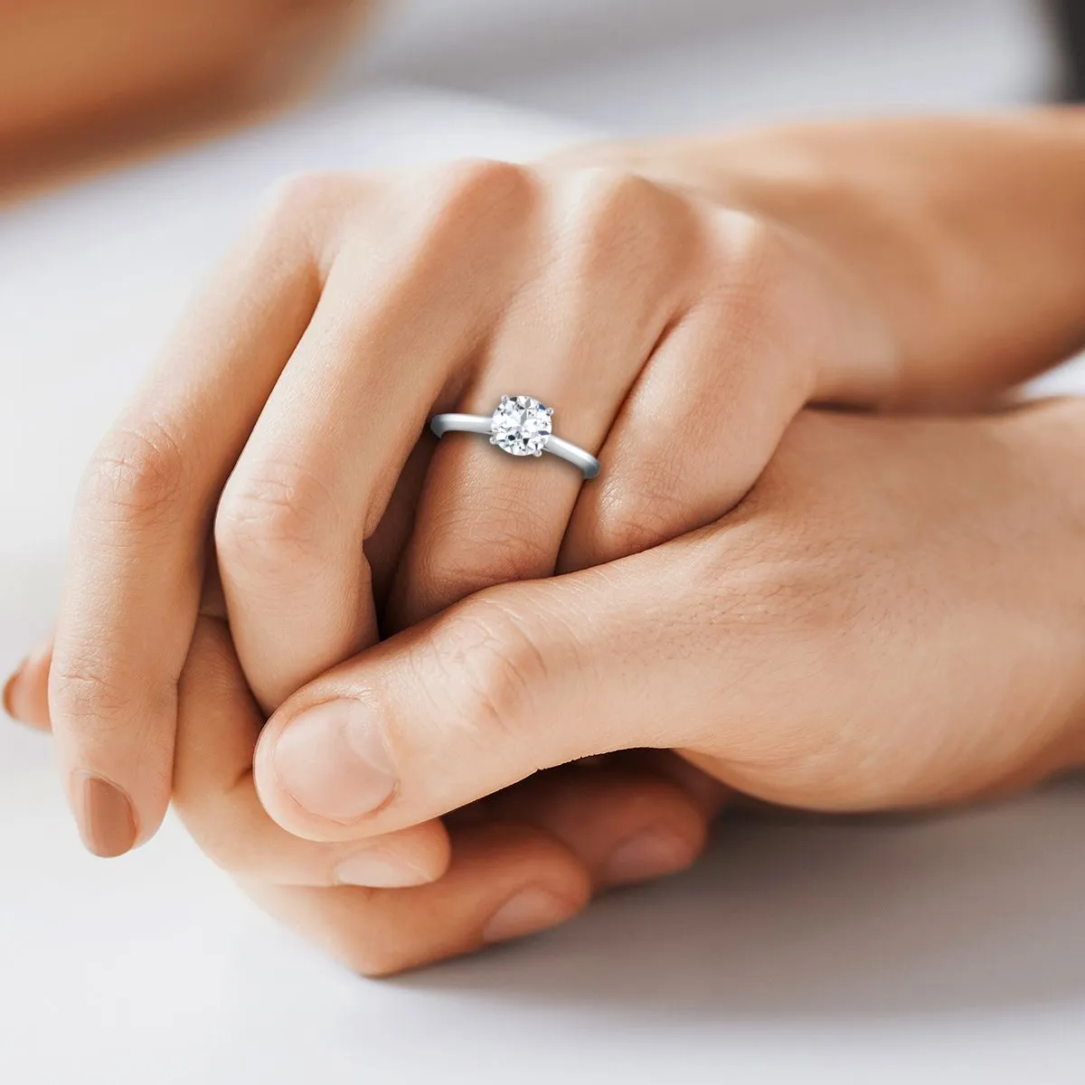 Platinum Round Brilliant  Timeless Solitaire Comfort Fit Engagement Ring