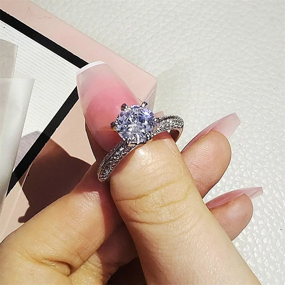 QUALITY RINGS New Arrival Luxury Round Cut AAA  CZ Diamonds Halo Solitaire Rings