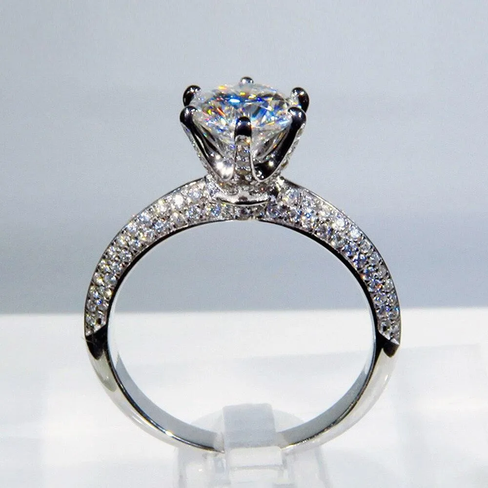 QUALITY RINGS New Arrival Luxury Round Cut AAA  CZ Diamonds Halo Solitaire Rings
