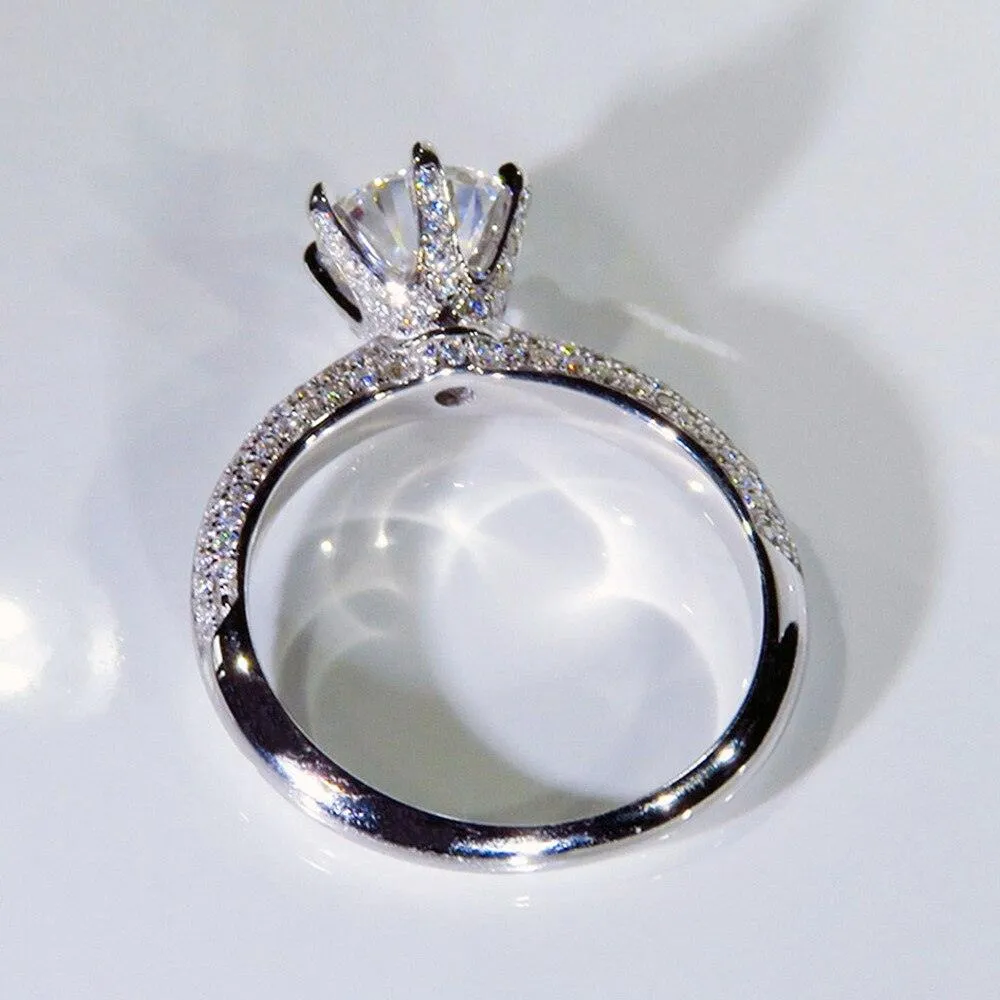 QUALITY RINGS New Arrival Luxury Round Cut AAA  CZ Diamonds Halo Solitaire Rings