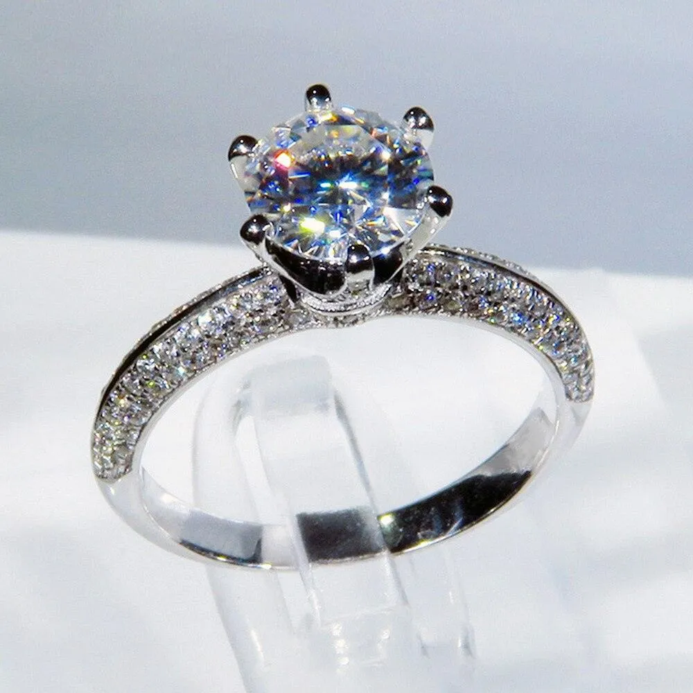 QUALITY RINGS New Arrival Luxury Round Cut AAA  CZ Diamonds Halo Solitaire Rings