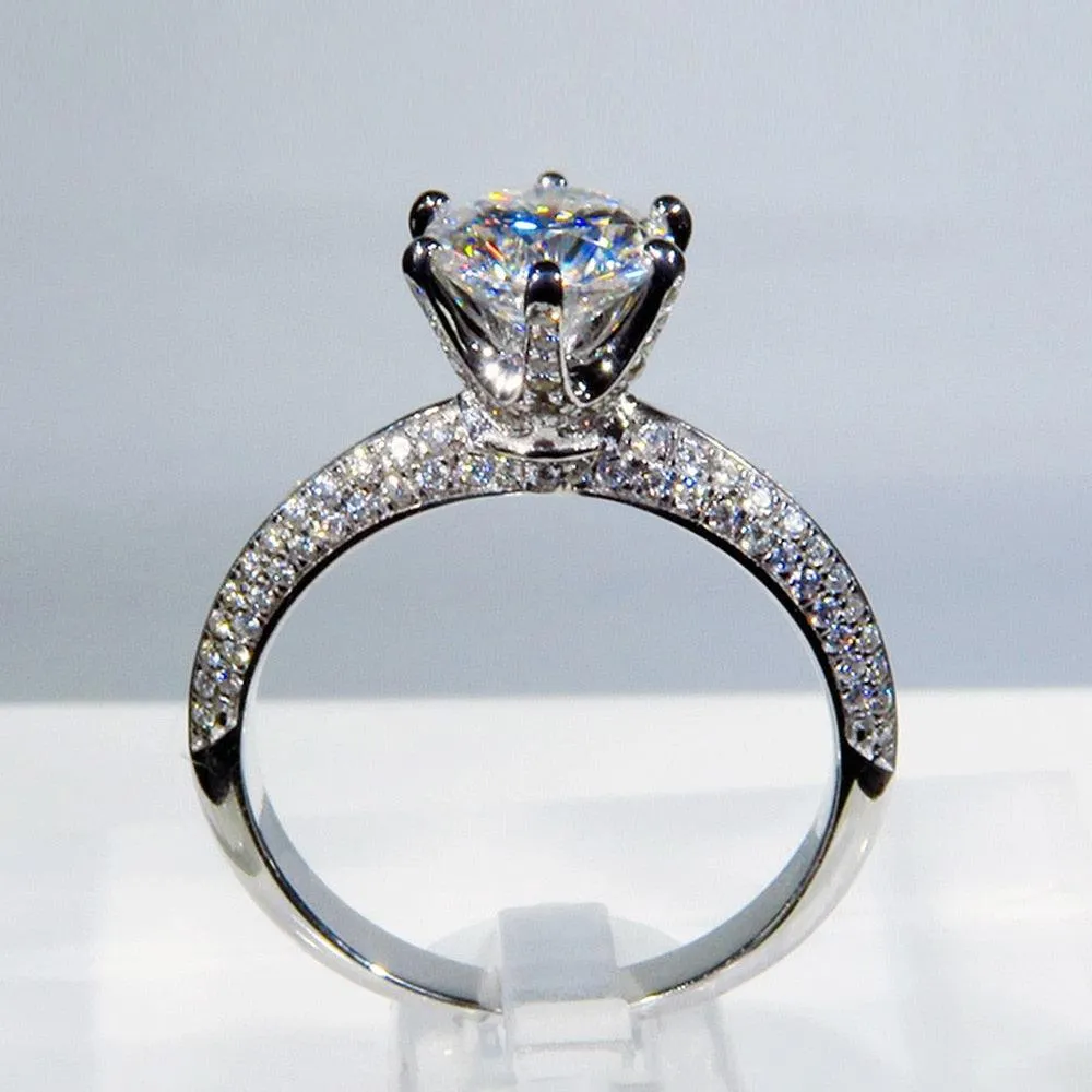 QUALITY RINGS New Arrival Luxury Round Cut AAA  CZ Diamonds Halo Solitaire Rings