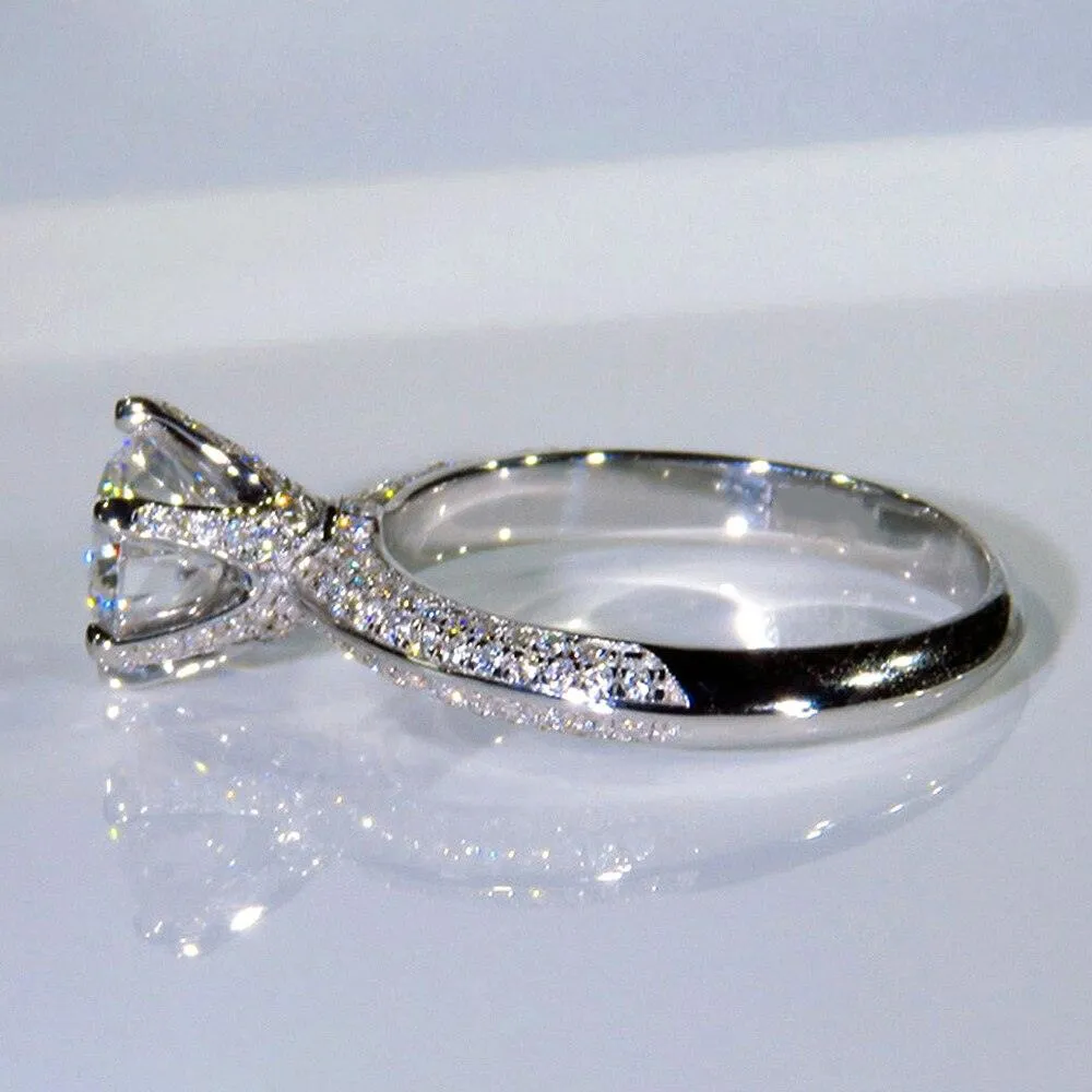 QUALITY RINGS New Arrival Luxury Round Cut AAA  CZ Diamonds Halo Solitaire Rings