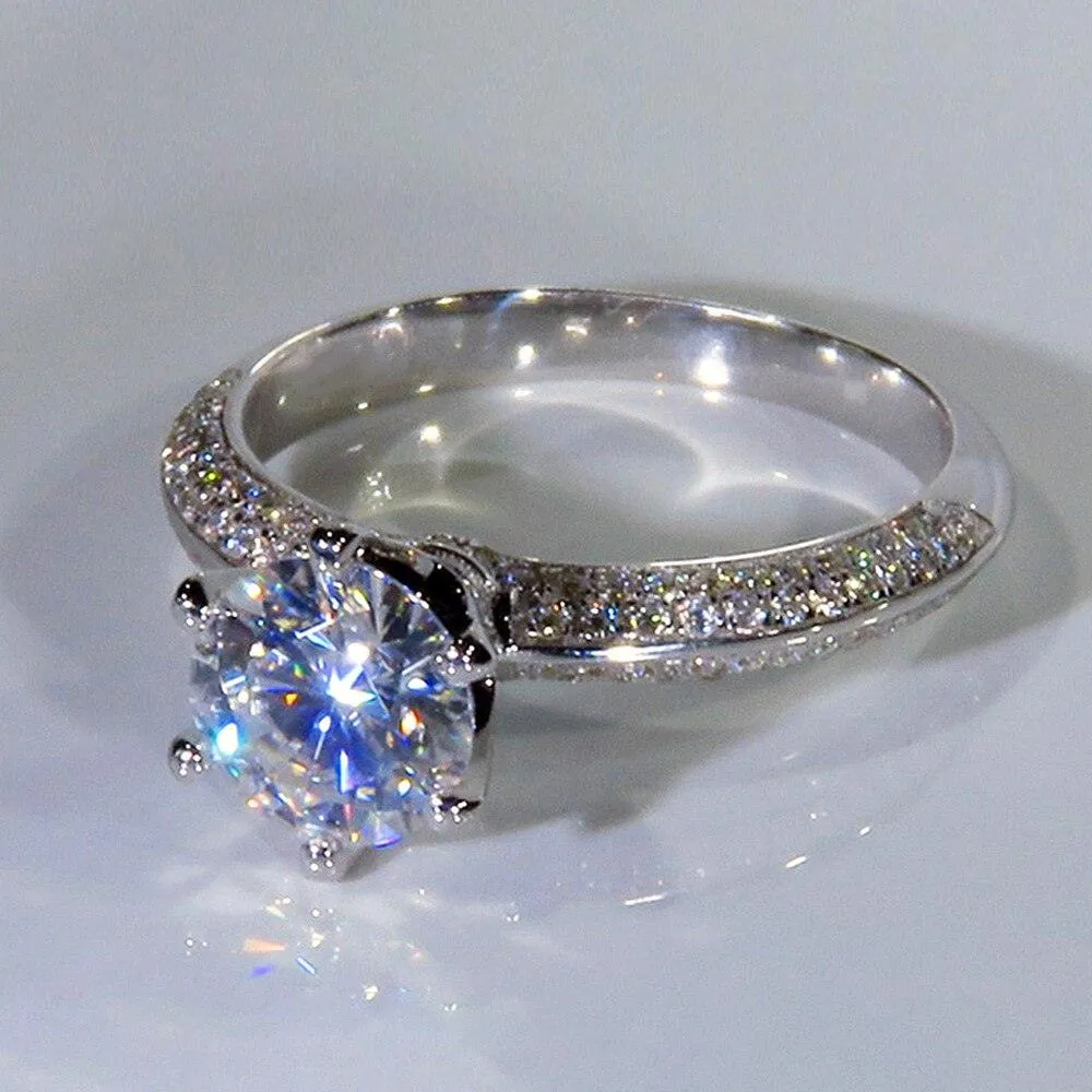 QUALITY RINGS New Arrival Luxury Round Cut AAA  CZ Diamonds Halo Solitaire Rings