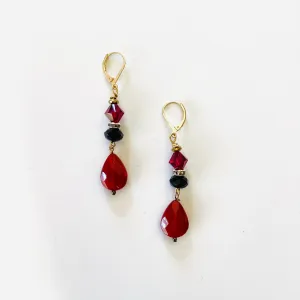 Red   Black Simple Beaded Earring