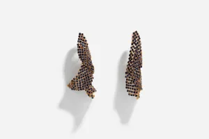 ROSE GOLD BLACK LACQUER EARRINGS