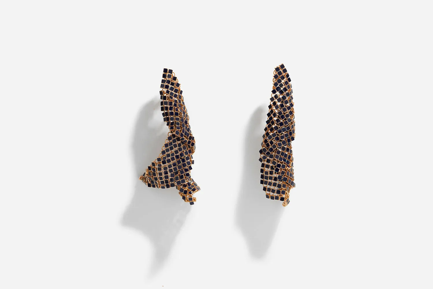 ROSE GOLD BLACK LACQUER EARRINGS
