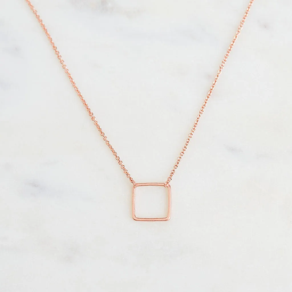Rose Gold Square Necklace