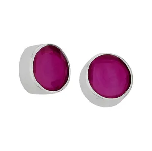 Round Simple Ruby Stud Earrings