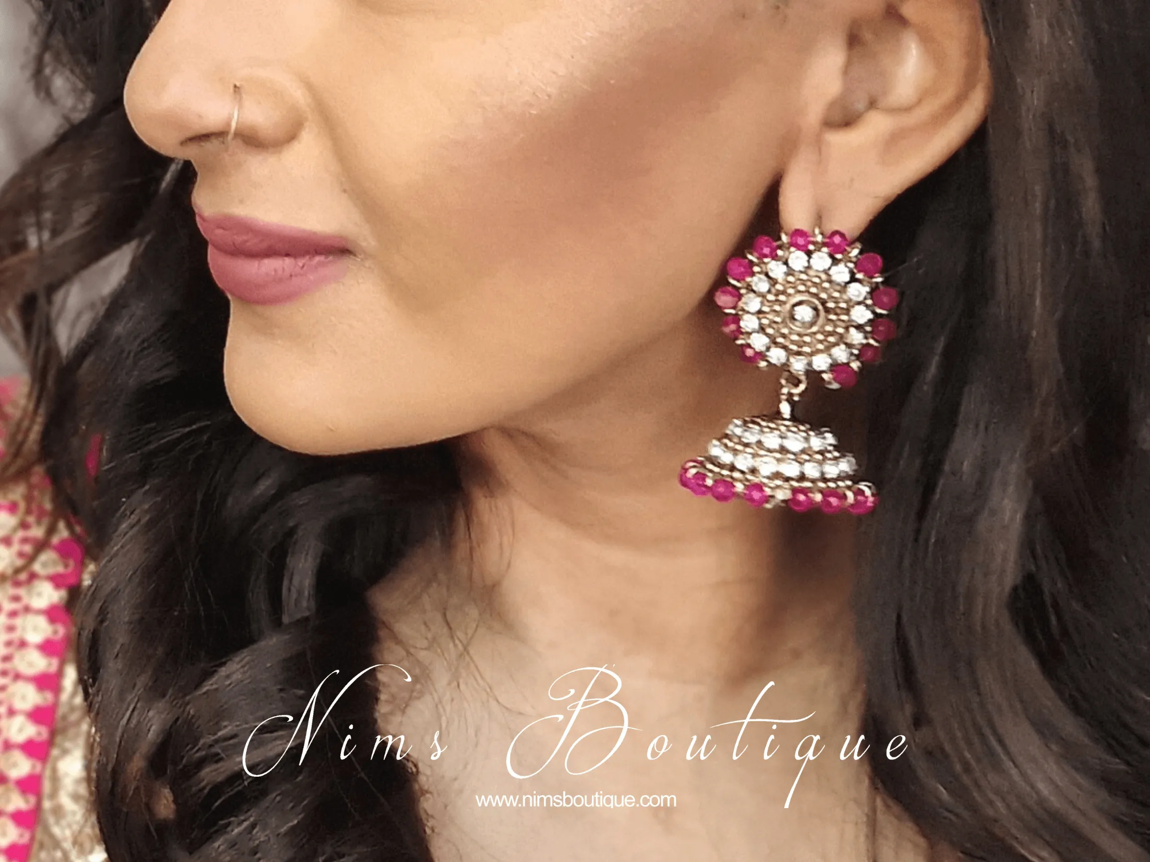 Royal Chandni Antique Gold & Hot Pink Chumke
