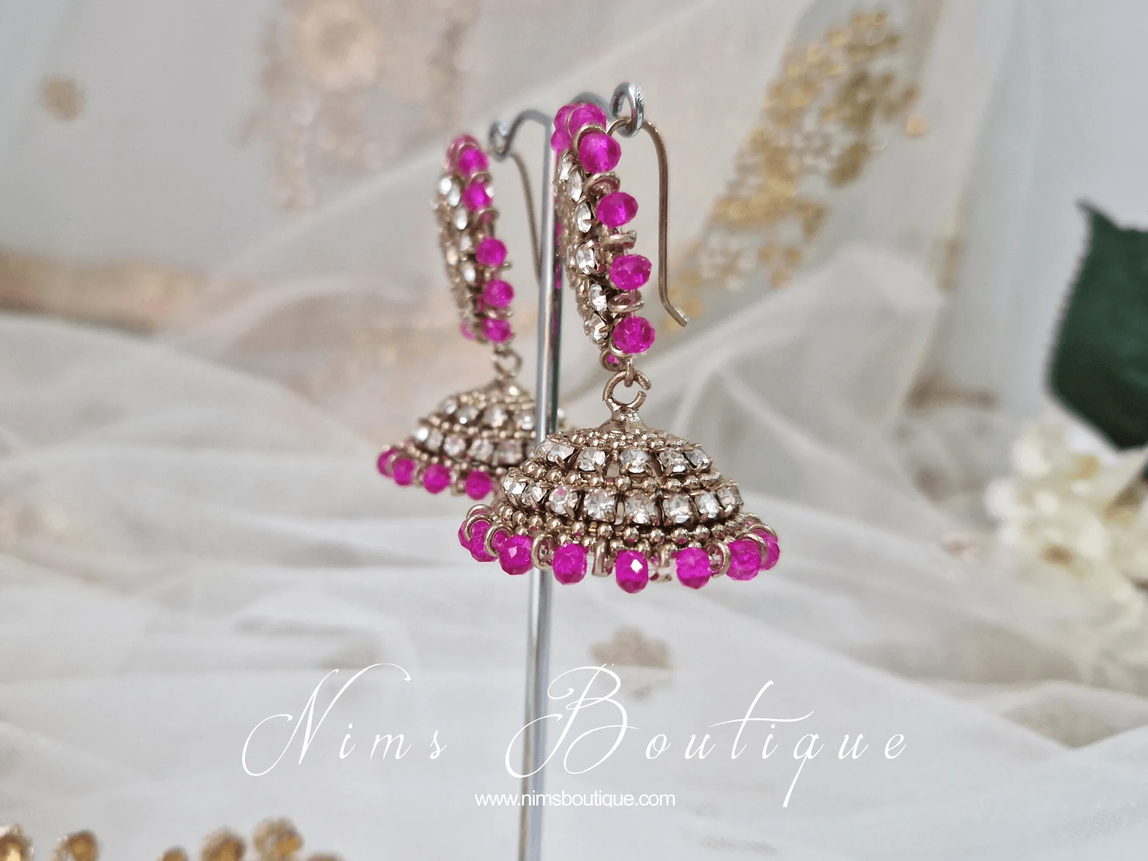 Royal Chandni Antique Gold & Hot Pink Chumke