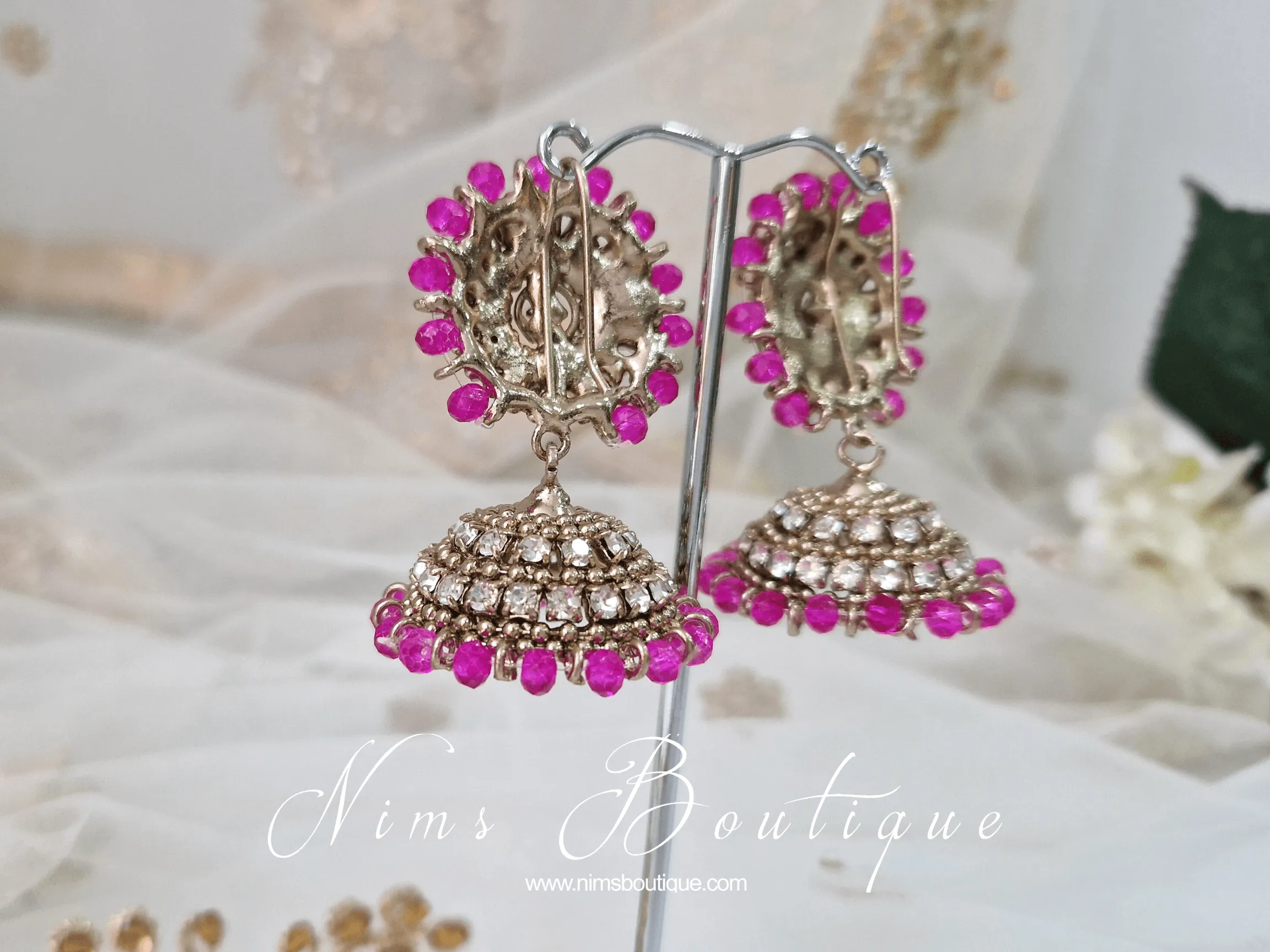 Royal Chandni Antique Gold & Hot Pink Chumke