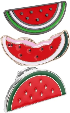 SAFIGLE 3pcs Watermelon Pin Brooch Cartoon Fruit Shaped Clips for Women Stylish Shawl and Cardigan Accessories for Parties and Daily Wear