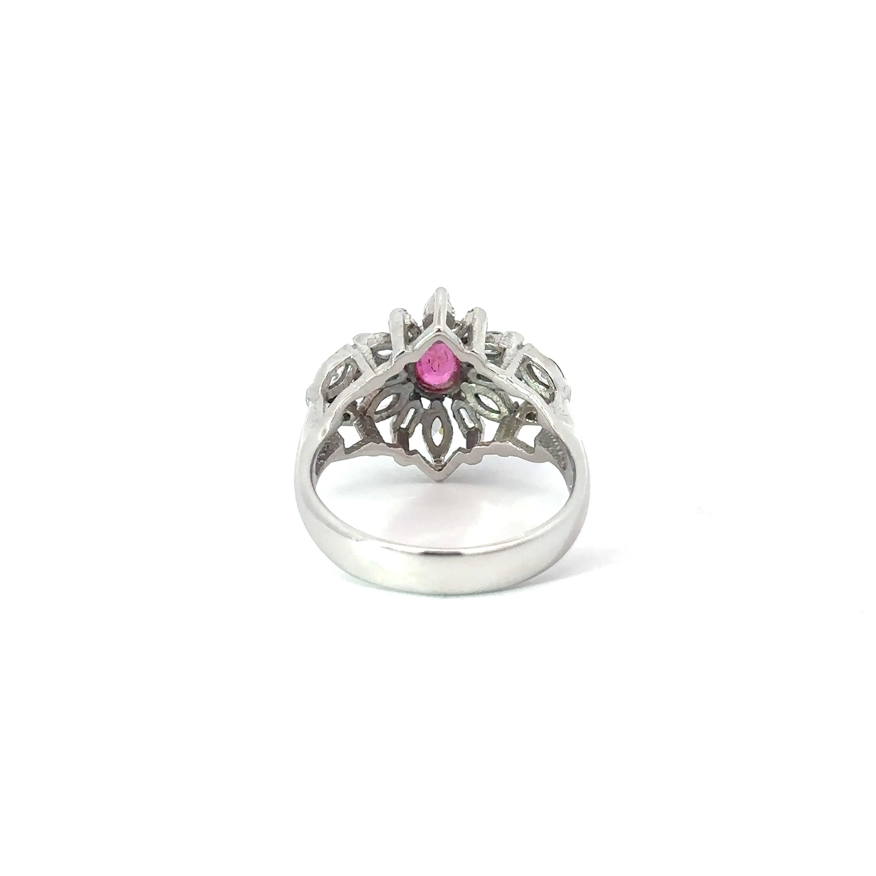 Scarlet Bloom Ruby Sterling Silver Ring with Zirconia