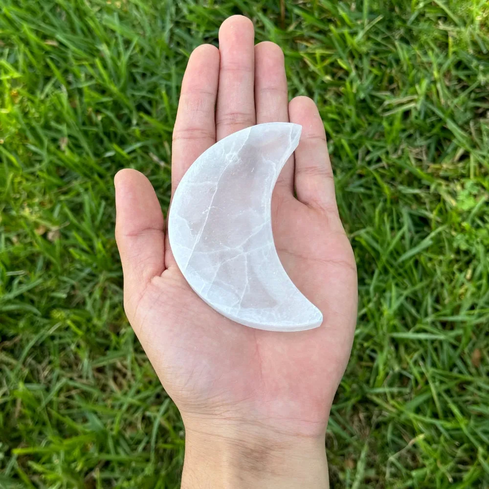 Selenite Half Moon Plain Charging Plate