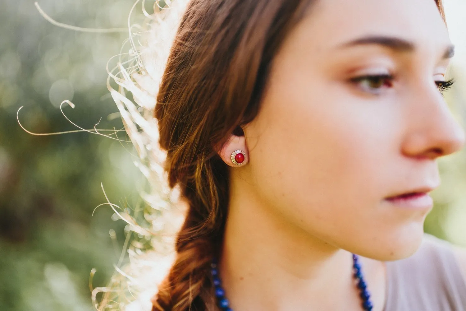Simple Antique Coral Earrings