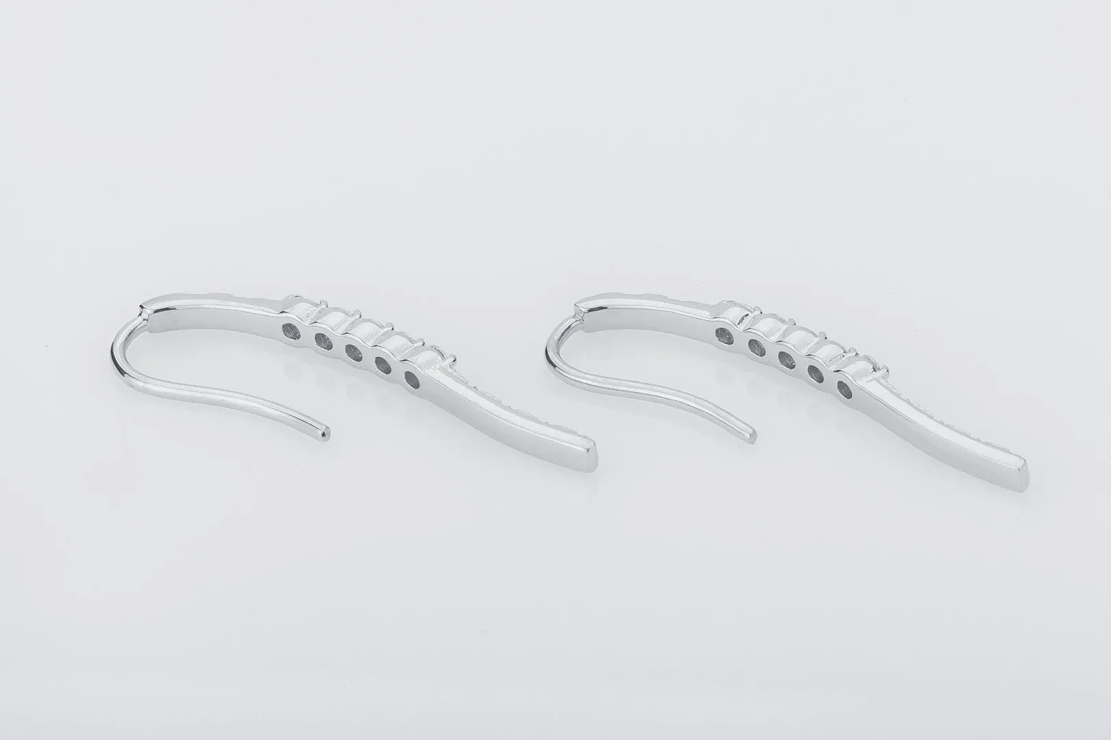 Simple Earrings with Clear Gems, 925 silver