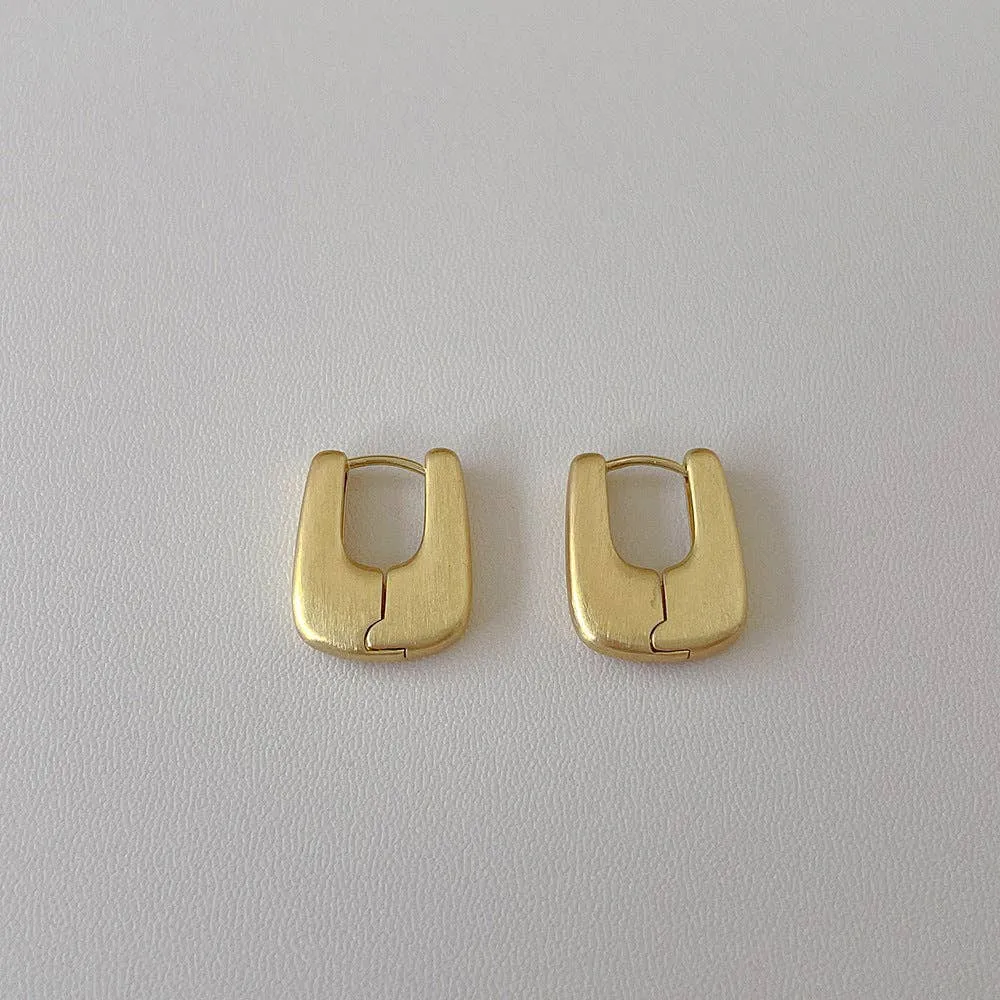 Simple Matte Brushed Hoop Earrings