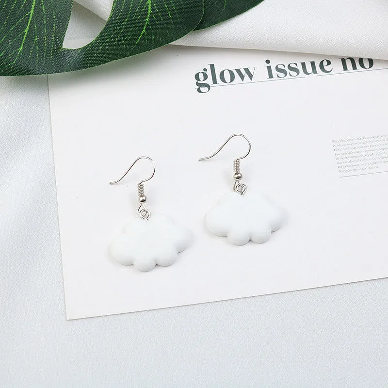 Simple White Cloud Korean Style Cute Earrings