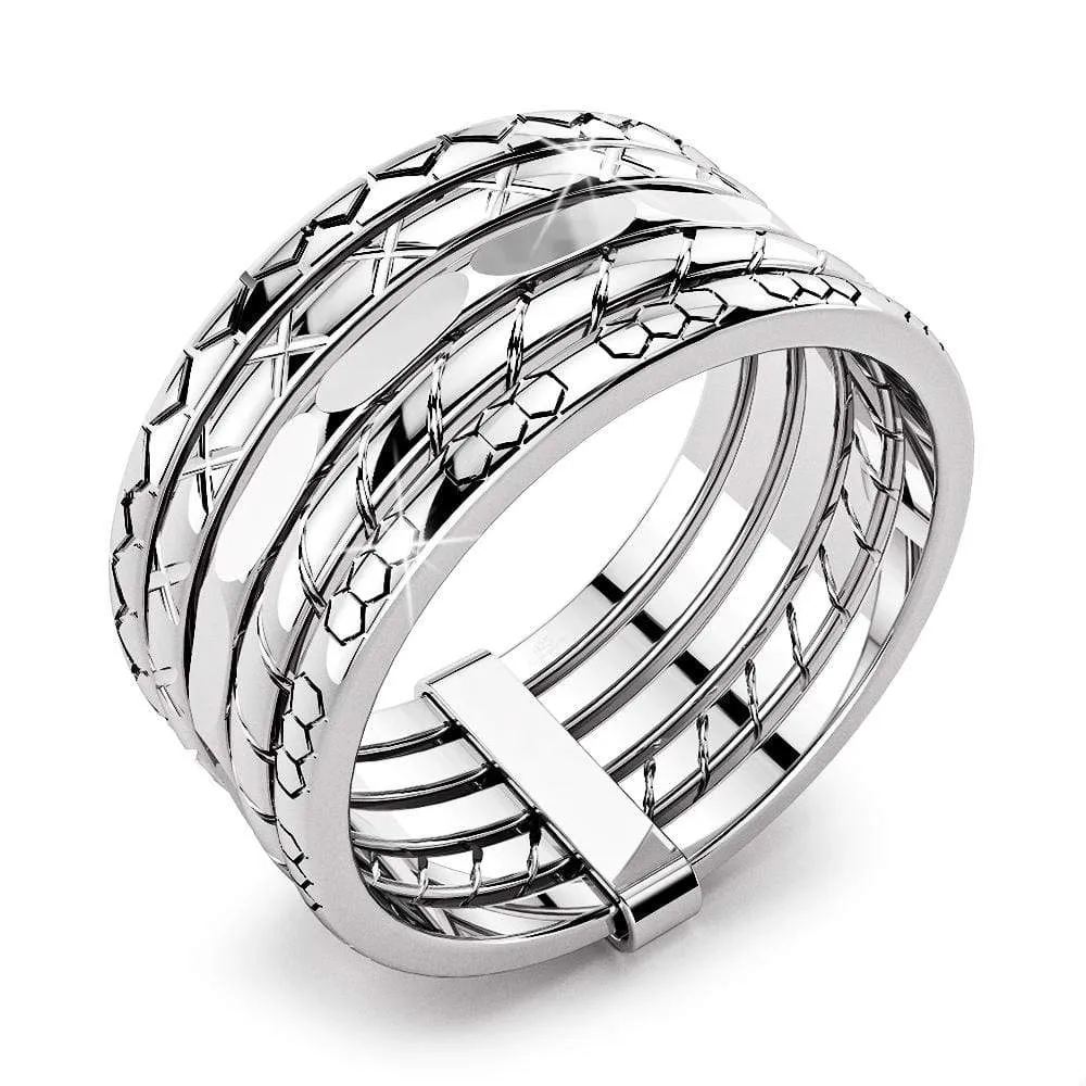 Solid 925 Sterling Silver Antiqued Stackable Rings