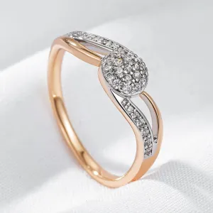 Sparkling  Luxury Fashion 14K Rolled Rose Gold  AAA  Full Zircon Diamonds Setting Bridal Wedding Ring Fine Jewelry