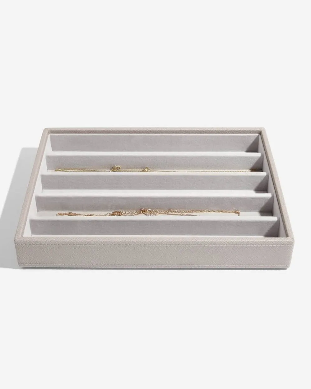 Stackers Classic 5 Compartment Necklace Box Taupe