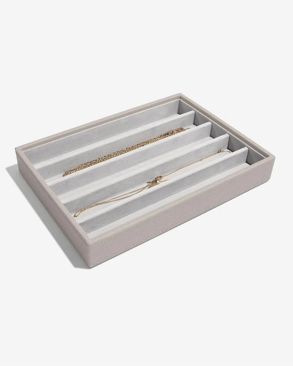 Stackers Classic 5 Compartment Necklace Box Taupe