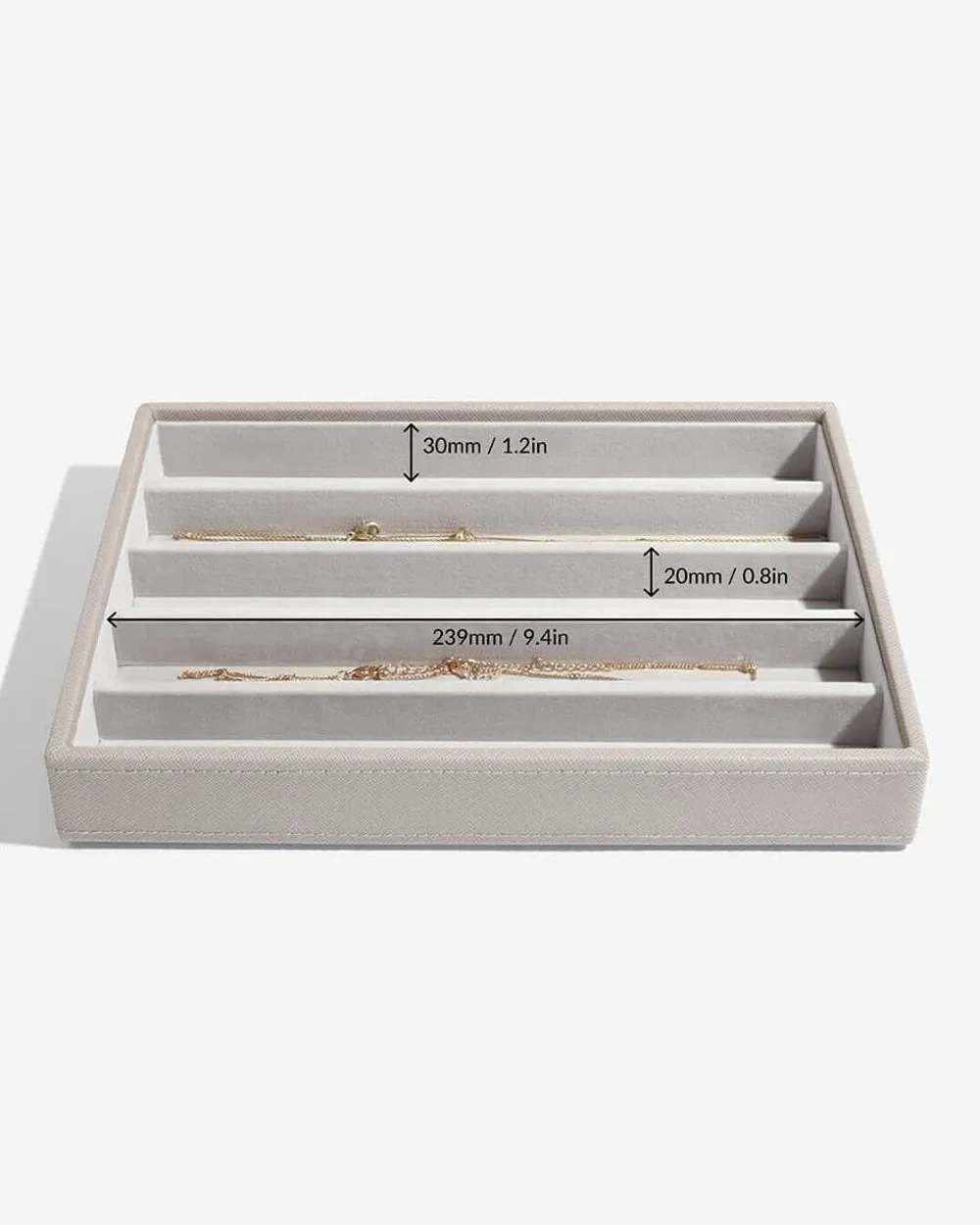 Stackers Classic 5 Compartment Necklace Box Taupe