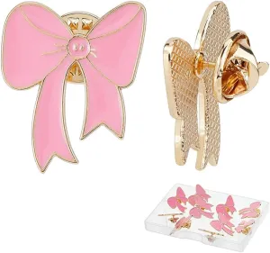 SUPERFINDINGS 16Pcs Enamel Butterfly Pin Bow Brooch Alloy Bow Brooch Pin Gold Line Pin Shoulder Bag Scarf Apparelpin Decoration for DIY Lapel Pin Jewellery Valentine's Day